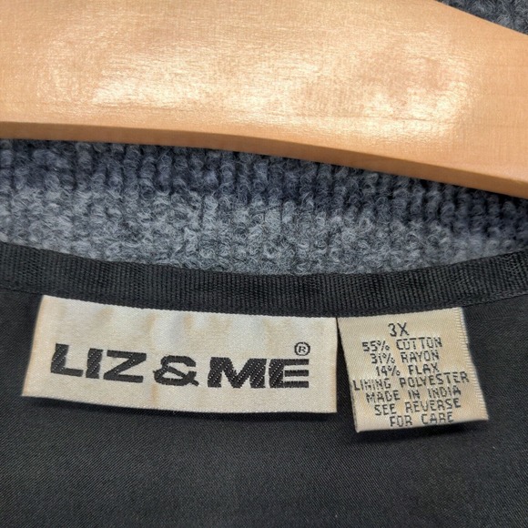 Liz & Me Women's Jacket Multicolor 3X Cotton Rayon Flax Blend Boho Patchwork - Picture 9 of 12